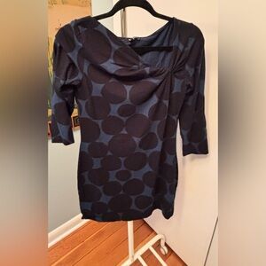 Express Black and Blue Patterned Dress